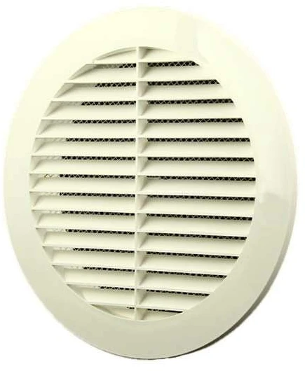 Plast. ventiliacijos grotelės EUROPLAST VR125, D125, baltos