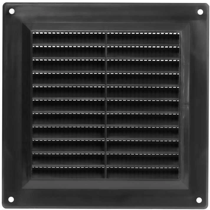Europlast Plastikinės ventiliacijos grotelės, 150 x 150 mm, juodos