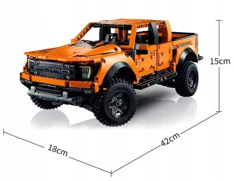 PLASTIKINIAI KONSTRUKCINIAI BLOKAI F-150 RAPTOR 1379 Automobilis žaislas automobilio dėžė