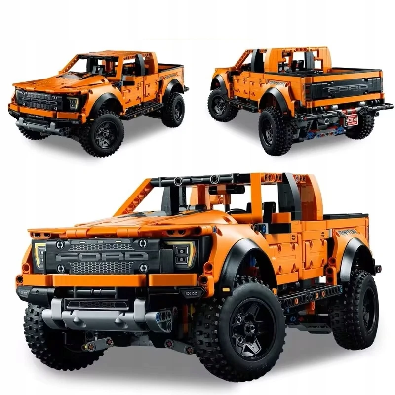 PLASTIKINIAI KONSTRUKCINIAI BLOKAI F-150 RAPTOR 1379 Automobilis žaislas automobilio dėžė