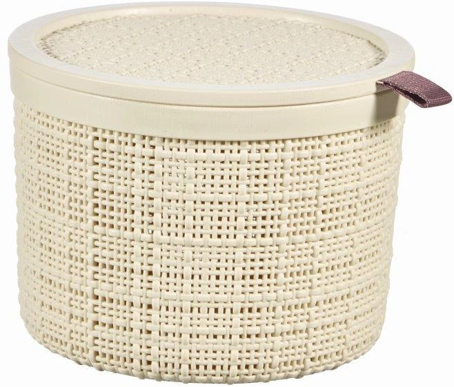 Plastikinė pintinė su dangčiu Jute Curver 2L/17x17x13cm tamsiai pilkas
