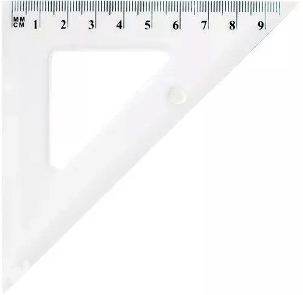 Plastikinė liniuotė-trikampis GR-854T, Grand, 9,5cm ilgio, 45° kampas