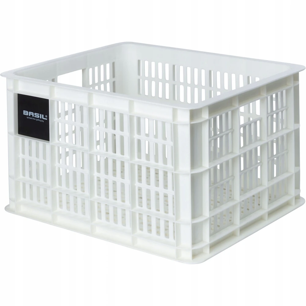 Plastikinis krepšys Basil Crate - Baltas - 34x40x25 cm - 29,5 litrų - dviračiui