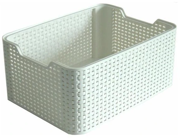 Plastikinis krepšys CURVER RATTAN STYLE, S, tams. pilkos sp., 29 x 20 x h13 cm, 6 l