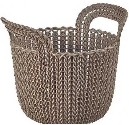 Plastikinis krepšys Knit XS Curver 19x23x19cm tamsiai rudas