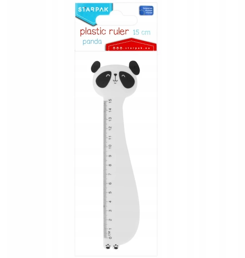 Plastikinis liniuotė 15cm Panda Starpak