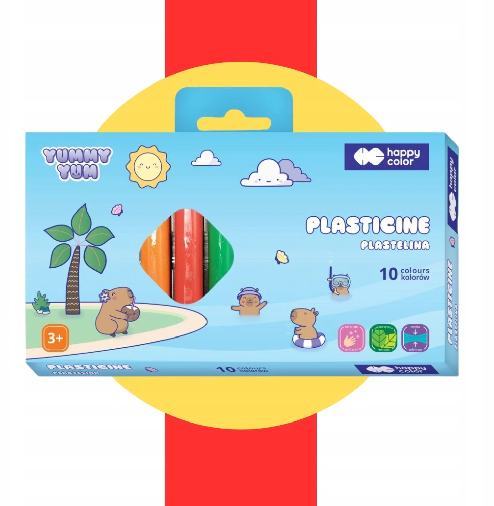 Plastilinas 10 spalvų Yummy Yum Capybara Happy Color