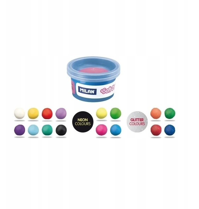 Plastilinas 16spx30g NEON GLITTER 913316SC MILAN