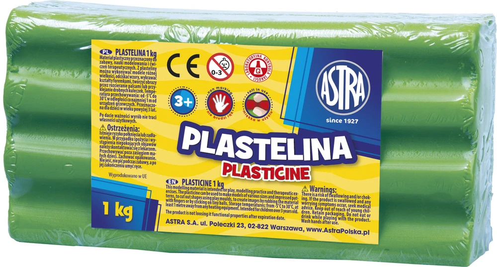 Plastilinas Astra 1kg, ryškiai žalias