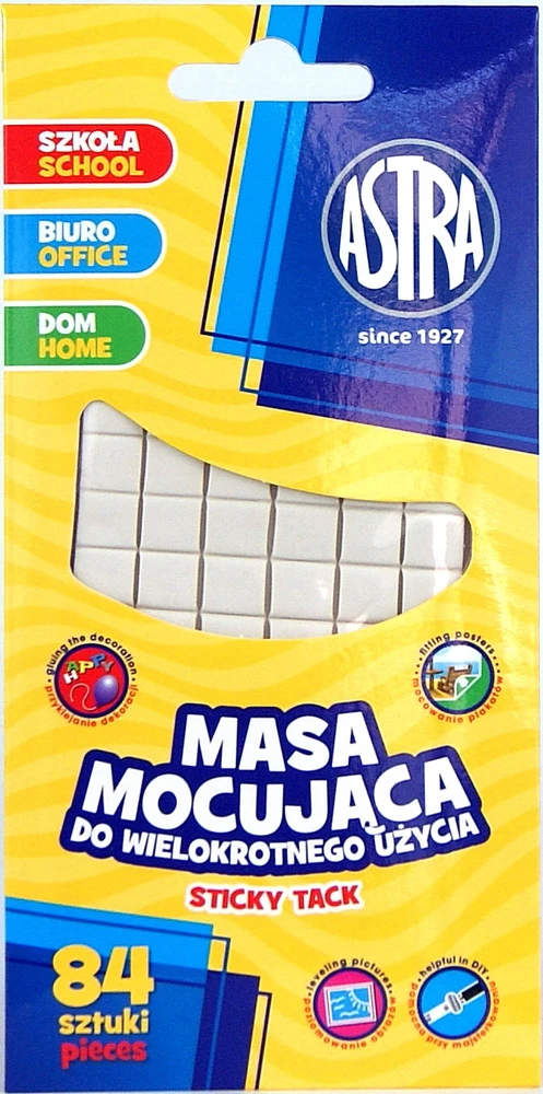 Plastilinas Astra, 50g, balta, daugkartinio naudojimo