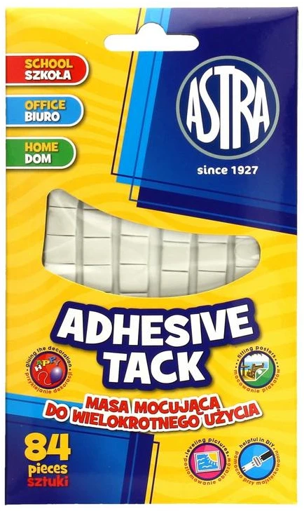 Plastilinas Astra, 50g, balta, daugkartinio naudojimo