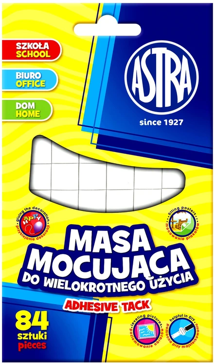 Plastilinas Astra, 50g, balta, daugkartinio naudojimo