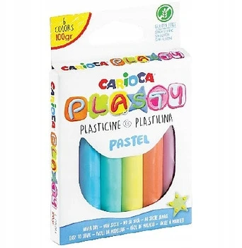 Plastilinas CARIOCA PLASTY, pastelinių spalvų, 100 gr, 6 vnt.