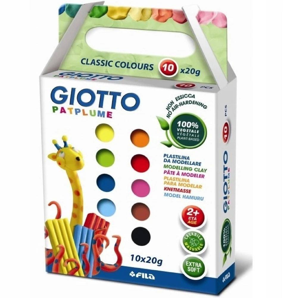 Plastilinas Fila Giotto Patplume 10x20g, 10 spalvų