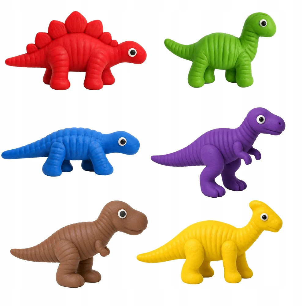 Plastilinas lipni masė makaronų gaminimo mašinėlė vienaragis formelės dinozaurai rinkinys vaikams 51 elementas „click4toys“