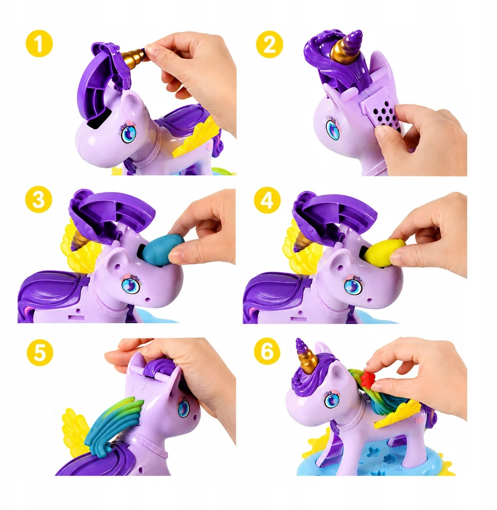 Plastilinas lipni masė makaronų gaminimo mašinėlė vienaragis formelės dinozaurai rinkinys vaikams 51 elementas „click4toys“
