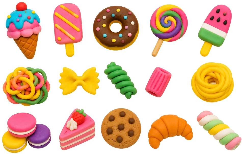 Plastilinas lipni masė makaronų gaminimo mašinėlė sensorinis žaislas rinkinys vaikams 24 elementai click4toys