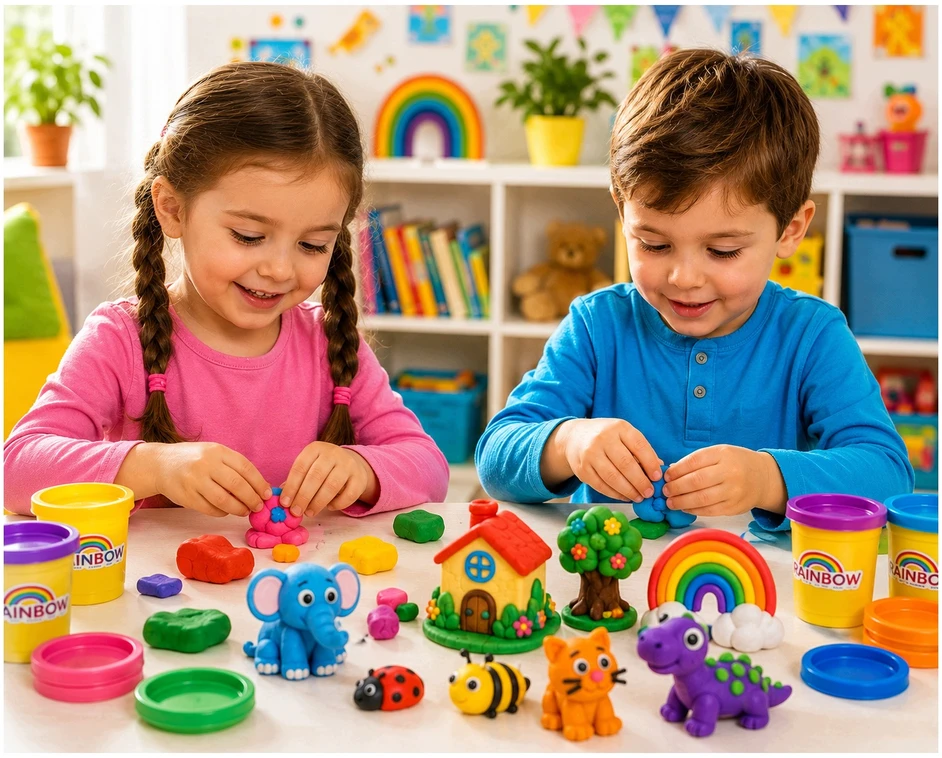 Plastilinas lipni masė makaronų gaminimo mašinėlė sensorinis žaislas rinkinys vaikams 24 elementai click4toys