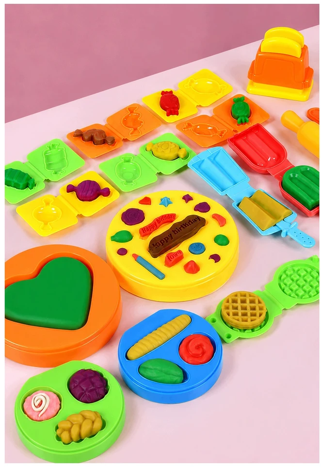 Plastilinas lipni masė makaronų gaminimo mašinėlė formelės ledai saldainiai rinkinys vaikams 46 elementai „click4toys“