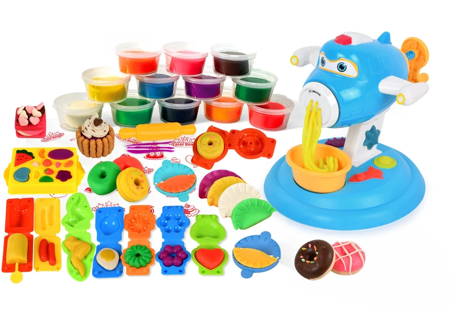 Plastilinas lipni masė makaronų gaminimo mašinėlė rinkinys vaikams 38 elementai „click4toys“