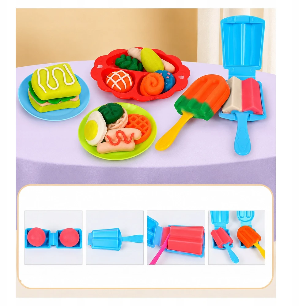 Plastilinas lipni masė makaronų gaminimo mašinėlė karvė kūrybinis rinkinys vaikams formelės 43 elementai „click4toys“