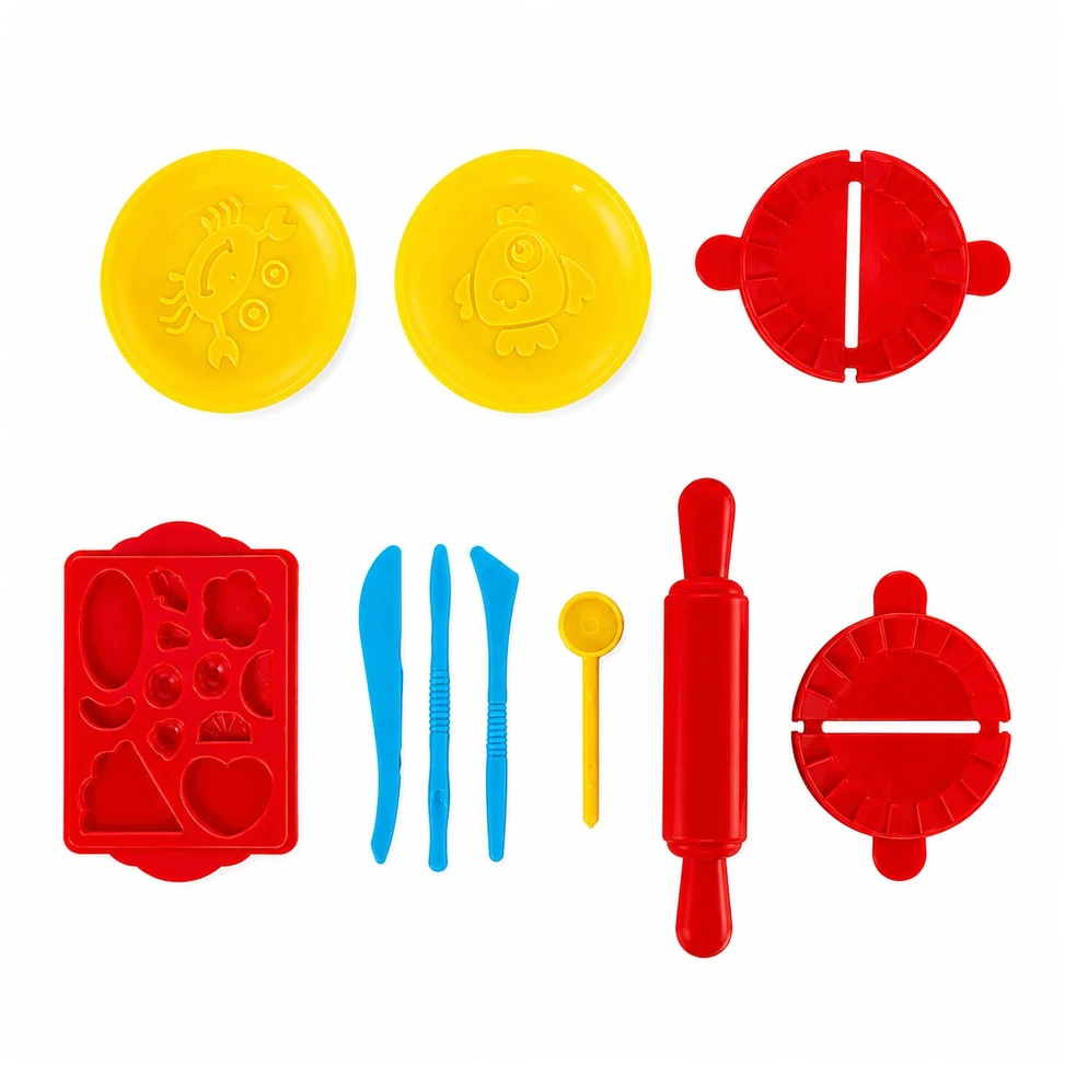 Plastilinas lipni masė makaronų gaminimo mašinėlė rinkinys vaikams 38 elementai „click4toys“