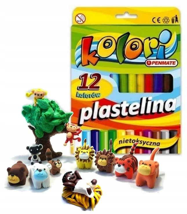 Plastilinas Penmate, 12 spalvų