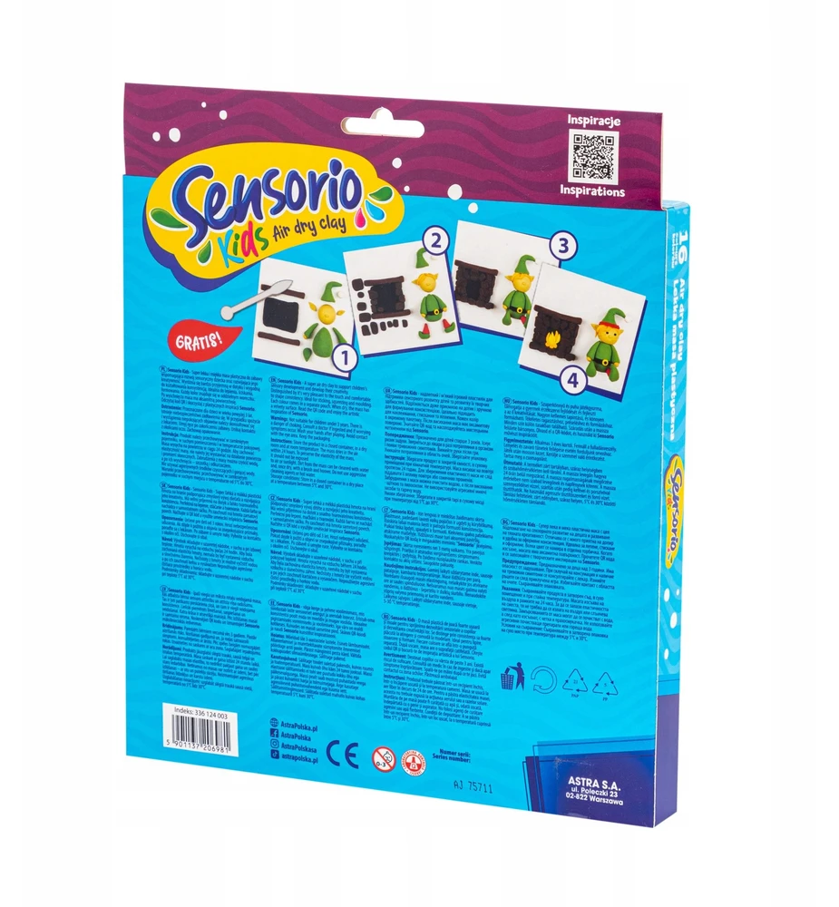 Plastilinas Sensorio Kids Astra, 16 spalvų