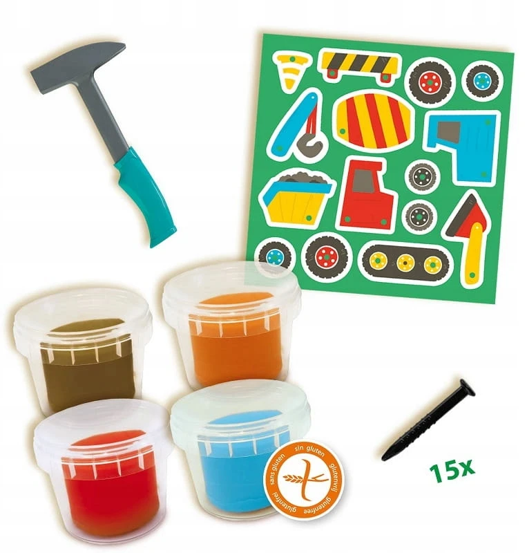Plastilinas su ekskavatoriais + SES Creative plaktukas