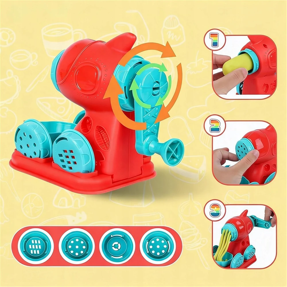 Plastilino mašina su formomis Plastikinis molio kūrybinis žaislas 51 in1