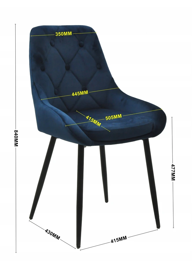 Platan Sofa minkšta VALKOJO kėdė PARIS DARK Žalias aksominė dygsniuota virtuvės kėdė
