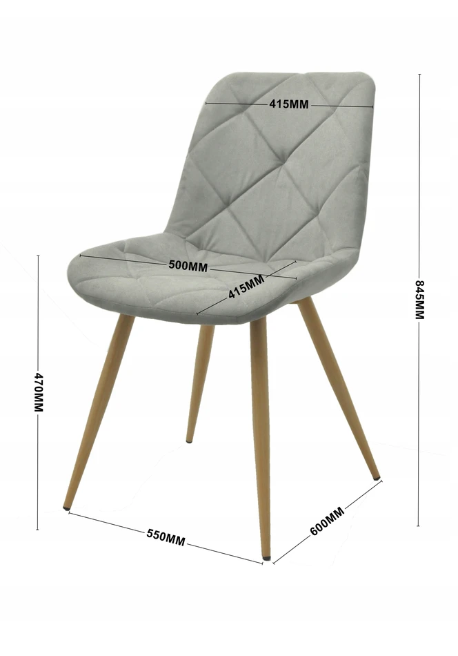 Platan Sofa OSLO BEIGE minkšta, dygsniuota kėdė valgomajam, virtuvei, svetainei