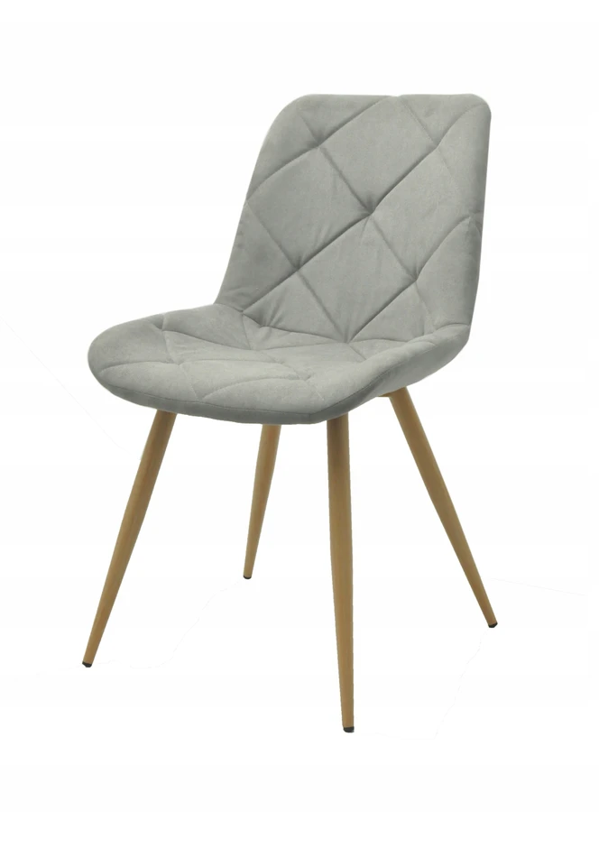 Platan Sofa OSLO Pilkas minkšta, dygsniuota kėdė valgomajam, virtuvei, svetainei