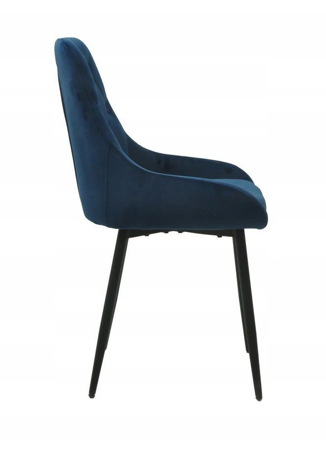 Platan Sofa PARIS minkšta VALGOMO kėdė, tamsiai mėlyna, dygsniuotas aksomas