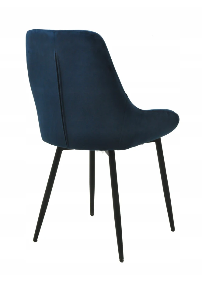 Platan Sofa PARIS minkšta VALGOMO kėdė, tamsiai mėlyna, dygsniuotas aksomas