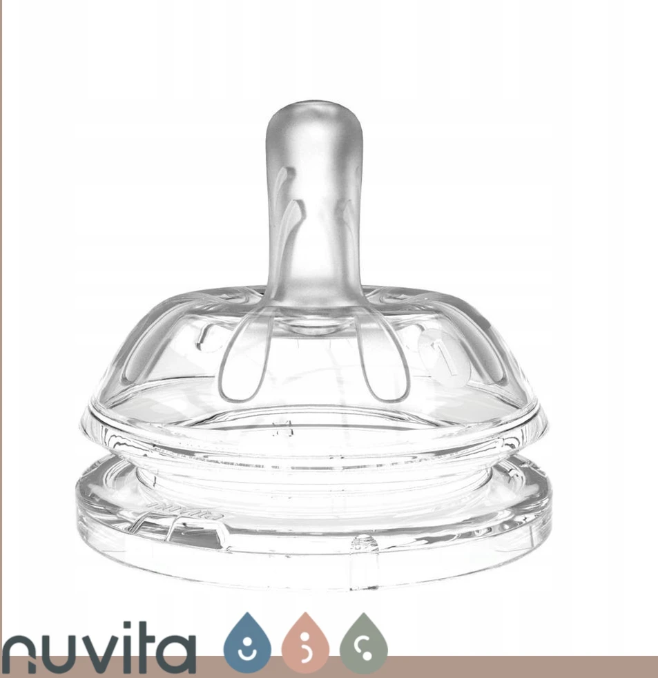 Plataus srauto maitinimo buteliuko žindukai 3m+ 2x Anti-colic NUVITA