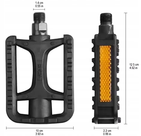 PLATFORMINIAI DVIRAČIO PEDALAI MTB BMX DIDELIS 9/16" Juodas SU ATSPINDŽIOMIS TREKINGAIS
