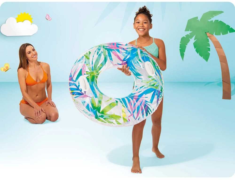 Plaukimo ratas su spalvingais lapais 97 cm XL INTEX 58263