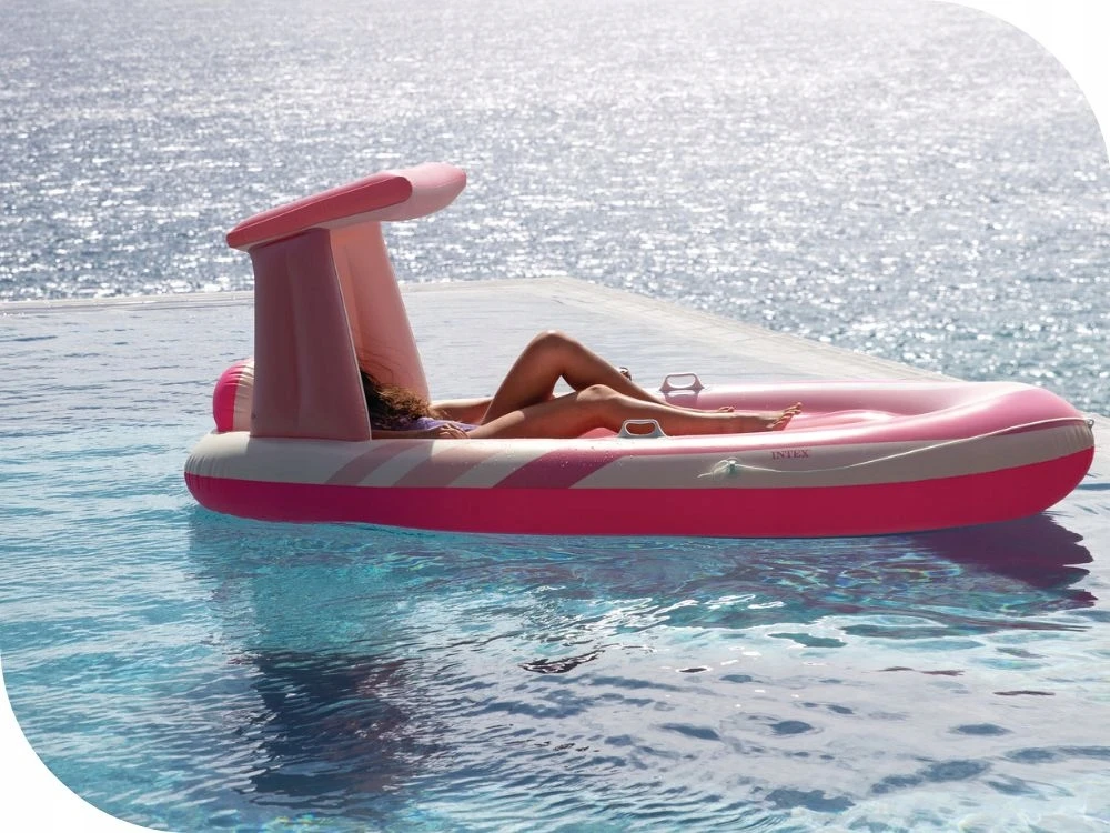 Plaukiojantis paplūdimio čiužinys su baldakimu Rožinis PARADISE Intex 57804 MODELIS 2025