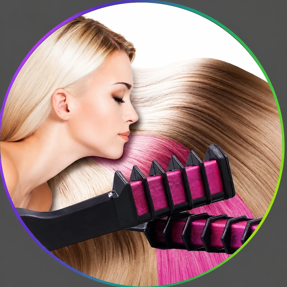 PLAUKŲ DAŽYMAS KREIDOS DAŽYMO VYGTELĖS 6 Nutrinamos SPALVOS VAIKAMS