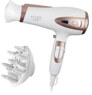 Adler | Plaukų džiovintuvas | AD 2248 | 2400 W | Number of temperature settings 3 | Ionic function | Diffuser nozzle | Baltas