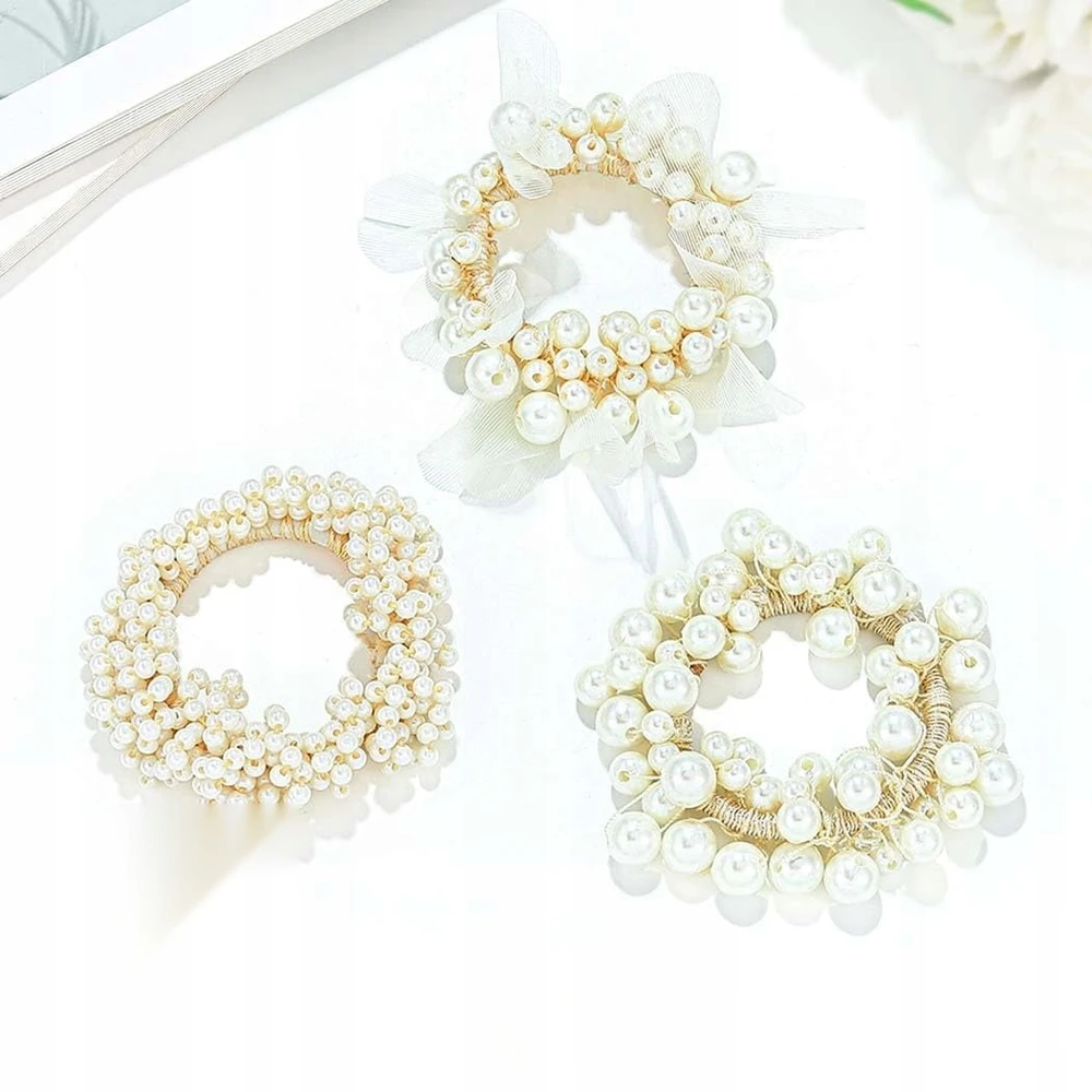 PLAUKŲ JUOSTELĖ, 3 VIENŲ, PEARL, ELASTINGA, ELEGANTIŠKA GUMĖ