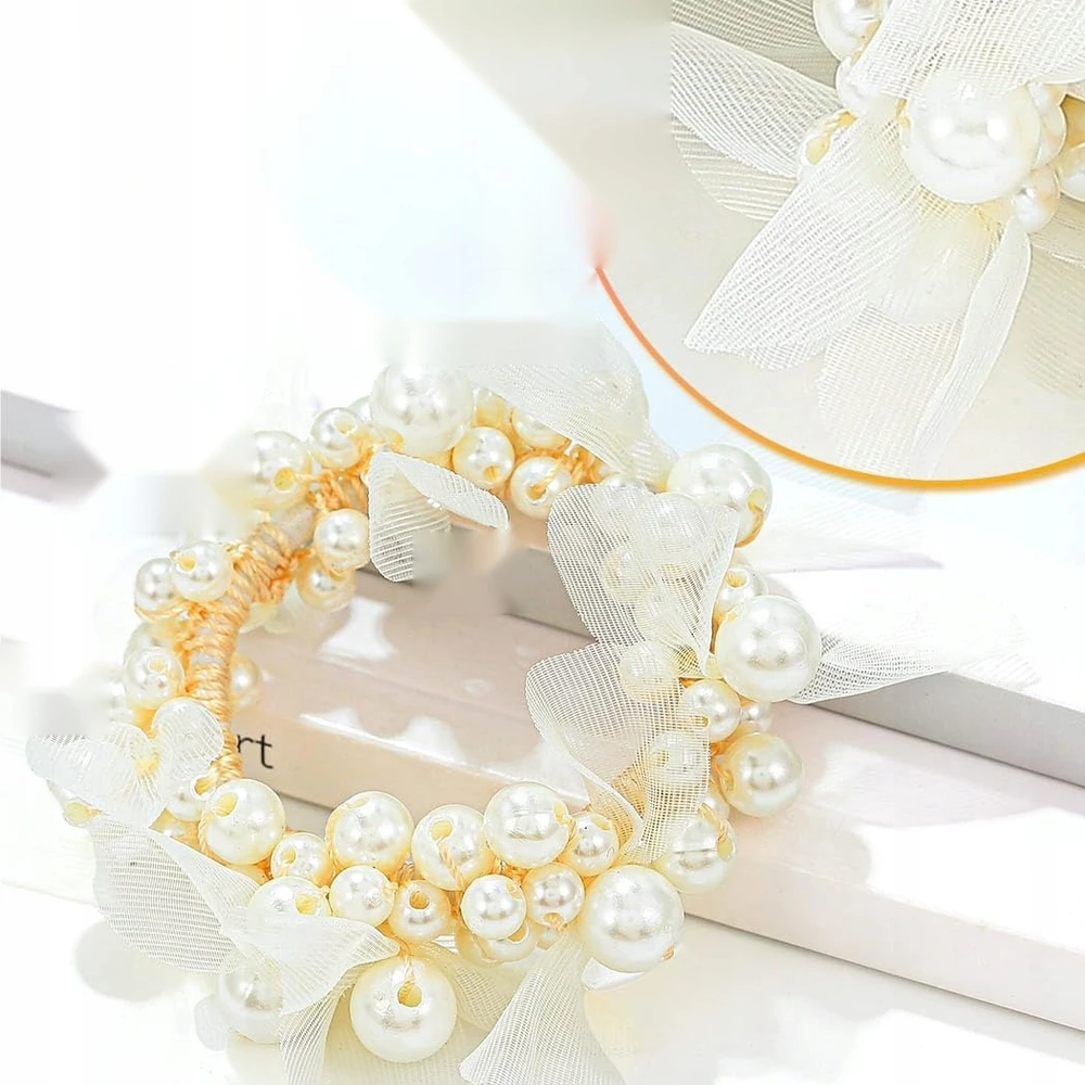PLAUKŲ JUOSTELĖ, 3 VIENŲ, PEARL, ELASTINGA, ELEGANTIŠKA GUMĖ