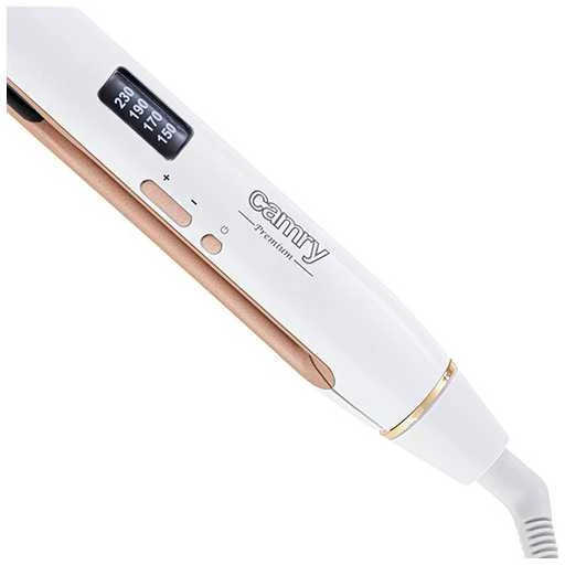 Camry | Professional Plaukų tiesintuvas | CR 2322 | Garantija 24 mėn. | Ceramic heating system | Temperature (min) 150 °C | Temperature (max) 230 °C | 50 W | Baltas
