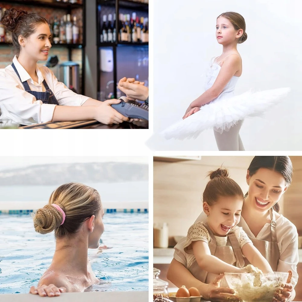 PLAUKŲ TINKLAS 24 VIENETŲ ELASTINGAS NAILONAS NEMATOMASIS KŪNELĖMS RUDAI