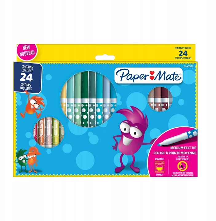 Plaunami flomasteriai PaperMate 24 spalvos - 2166508