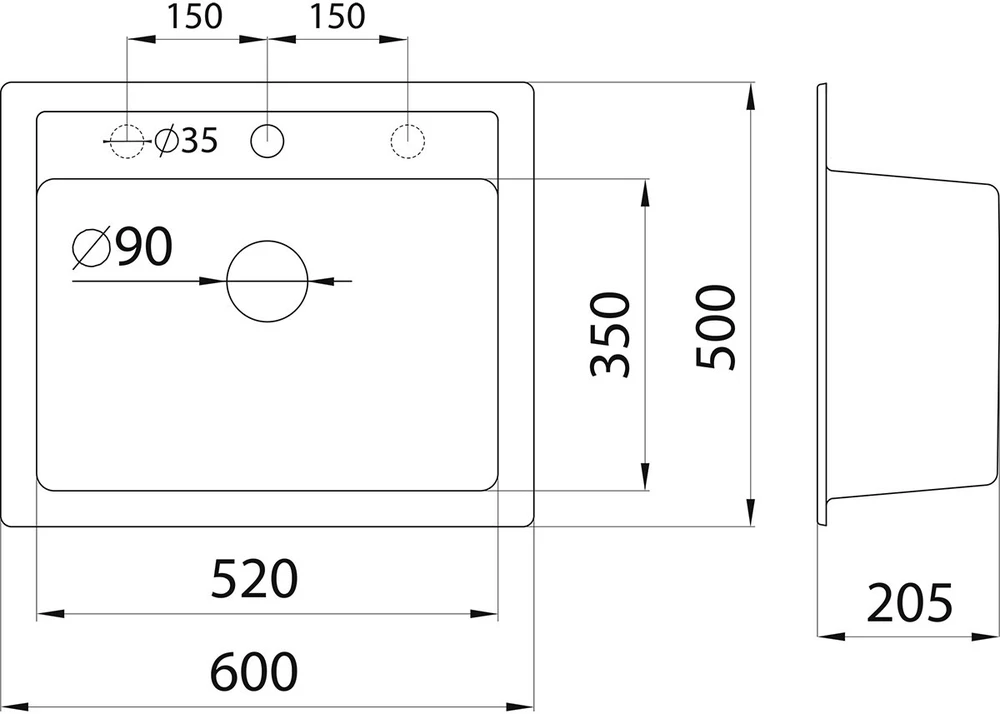 Plautuvė Franke Sirius SID 610-53 Carbon 114.0368.467