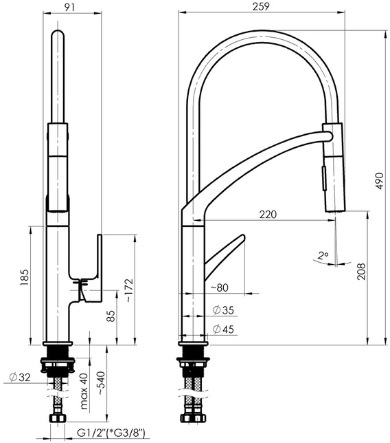 Grohe Start virtuvinis maišytuvas su ištraukiamu dušeliu, matinis juodas