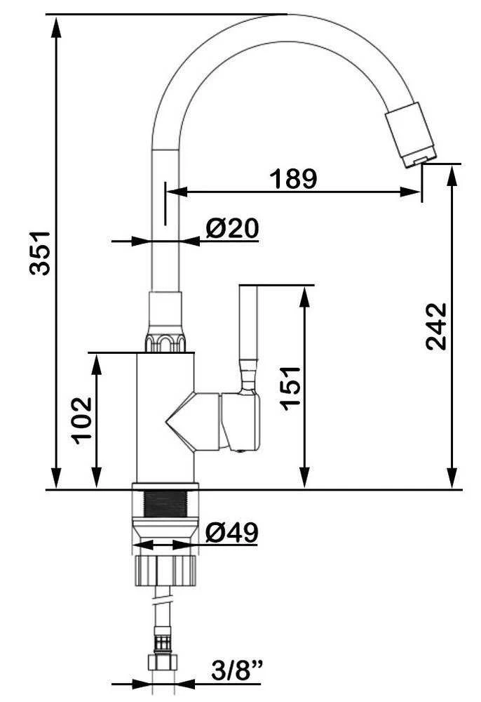 Virtuvinis maišytuvas Invena Glamour BZ-02-L17-V auks/juodas