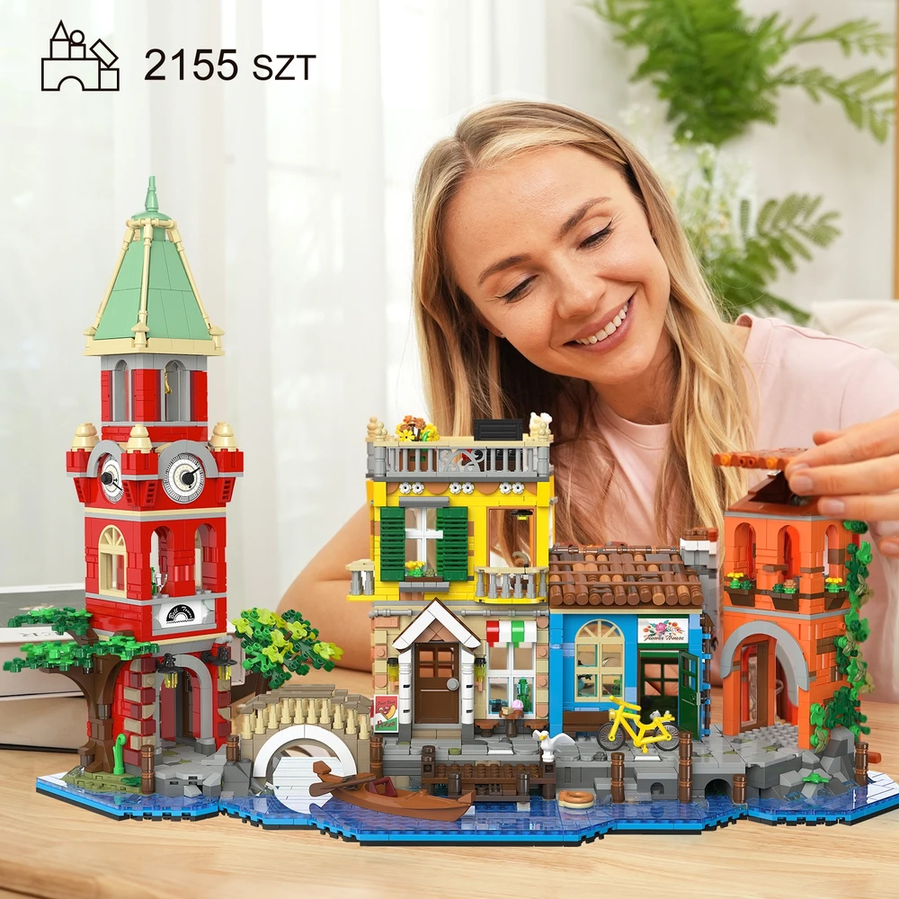 Plaxsoon ARCHITEKTŪRA MIESTO BLOKAS VENECIJA NAMAS PAGRINDINĖ GATVĖ VENECIJA FIGURINE 2155 vnt.